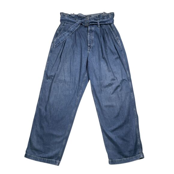 Polo Ralph Lauren Men's Jeans Blue Belted Pleated Utility Vintage Denim 31R - Picture 1 of 10